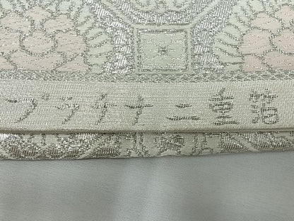 平和屋着物◎六通柄袋帯　地紙正倉院草花文　プラチナ二重箔　正絹　逸品　CABL1874nb