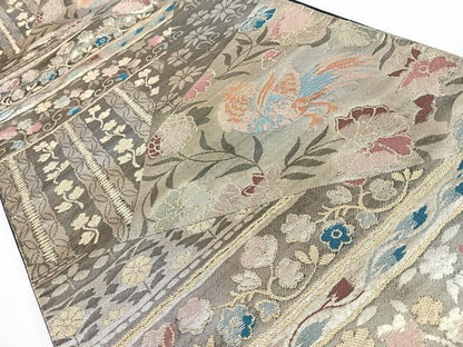 平和屋着物◎六通柄袋帯　切嵌花鳥文　金銀糸　正絹　逸品　CABL1876nb