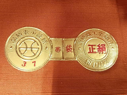 平和屋着物◎西陣　老舗　渡文謹製　手織　全通柄袋帯　纐纈　人物風景文　正絹　逸品　CABL1877nb