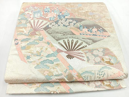 平和屋着物◎六通柄袋帯　徳川絵巻文　金銀糸　正絹　逸品　CABL1879nb