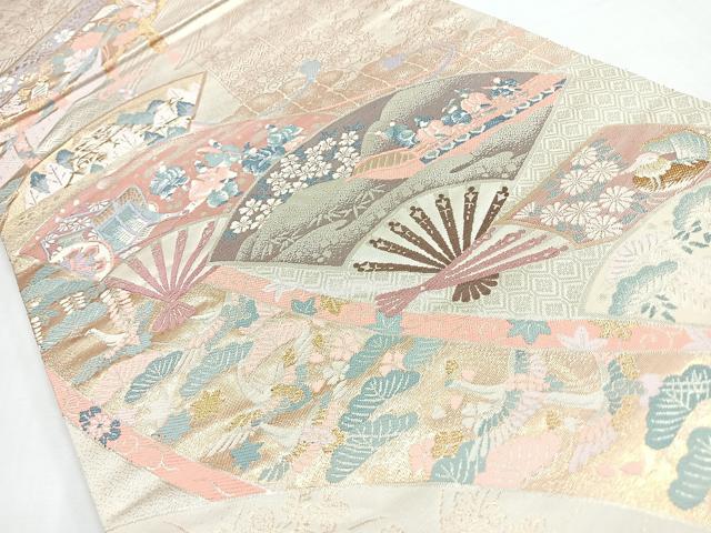 平和屋着物◎六通柄袋帯　徳川絵巻文　金銀糸　正絹　逸品　CABL1879nb