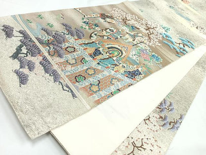 平和屋着物◎六通柄袋帯　舞楽絵巻　金銀糸　正絹　逸品　CABL1882nb