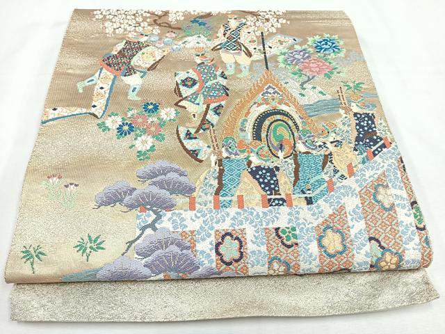 平和屋着物◎六通柄袋帯　舞楽絵巻　金銀糸　正絹　逸品　CABL1882nb