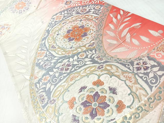 平和屋着物◎六通柄袋帯　唐織　正倉院花唐草文　金銀糸　正絹　逸品　CABL1888nb