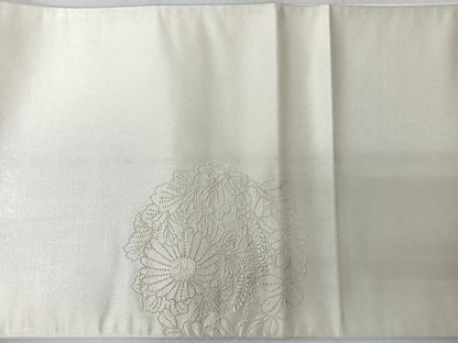 平和屋着物◎中国三大刺繍　相良刺繍　総刺繍　太鼓柄袋帯　草花文　正絹　逸品　CABL1898nb