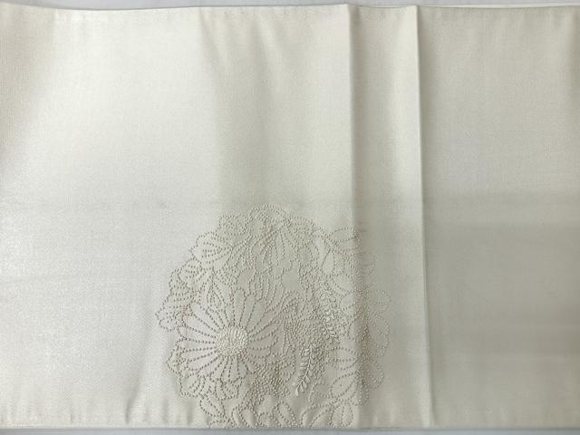 平和屋着物◎中国三大刺繍　相良刺繍　総刺繍　太鼓柄袋帯　草花文　正絹　逸品　CABL1898nb