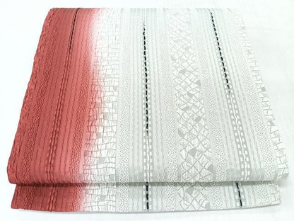 平和屋着物◎全通柄袋帯　絞り　幾何学間道　正絹　逸品　未使用　CABL1905nb