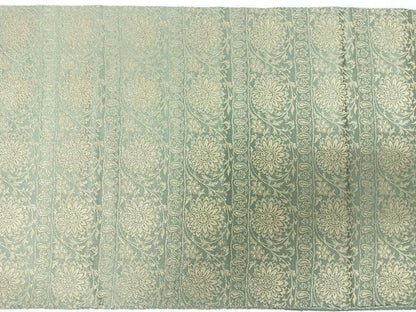 平和屋着物◎八寸名古屋帯　横段花唐草文　金糸　正絹　逸品　CABL1907nb