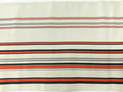 平和屋着物◎本場筑前博多織　八寸名古屋帯　縞　一重帯　証紙付き　正絹　逸品　未使用　CABL1908nb