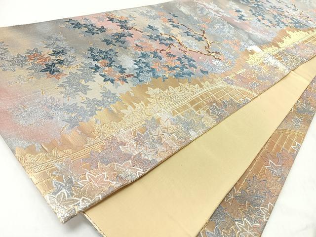平和屋着物◎六通柄袋帯　唐織　草木文　金銀糸　正絹　逸品　CABL1916nb