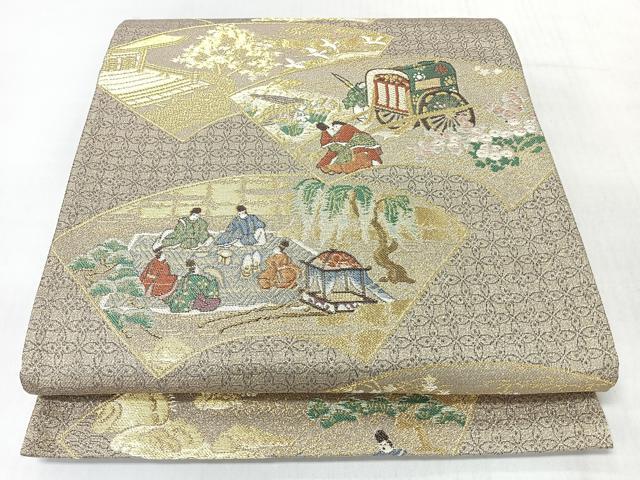 平和屋着物◎六通柄袋帯　王朝絵巻　金糸　正絹　逸品　未使用　CABL1917nb
