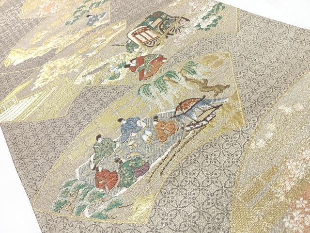 平和屋着物◎六通柄袋帯　王朝絵巻　金糸　正絹　逸品　未使用　CABL1917nb