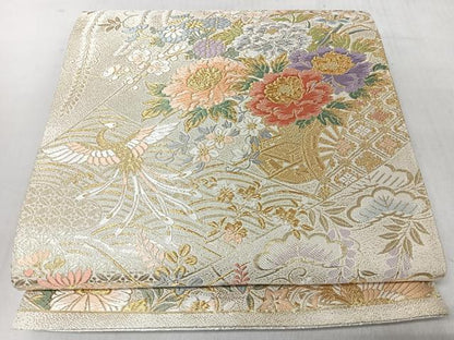 平和屋着物◎西陣　野々村織物謹製　六通柄袋帯　唐織　花車流水鳳凰文　金銀糸　正絹　逸品　CABL1929nb