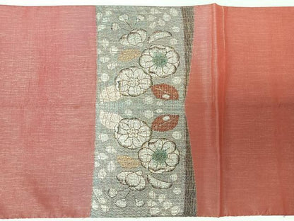 平和屋着物◎太鼓柄袋帯　ベールすくい綴　辻が花　金糸　正絹　逸品　CABL1931nb