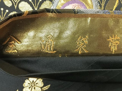平和屋着物◎全通柄袋帯　唐織　花蝶文　金銀糸　正絹　逸品　CABL1932nb