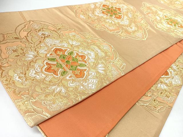 平和屋着物◎六通柄袋帯　唐織　正倉院花文　金糸　正絹　逸品　CABL1947nb