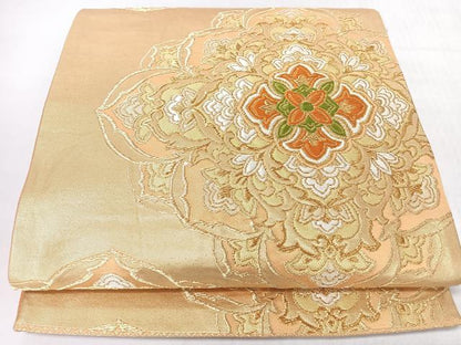 平和屋着物◎六通柄袋帯　唐織　正倉院花文　金糸　正絹　逸品　CABL1947nb