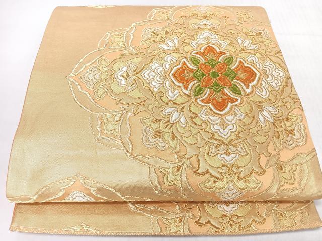 平和屋着物◎六通柄袋帯　唐織　正倉院花文　金糸　正絹　逸品　CABL1947nb