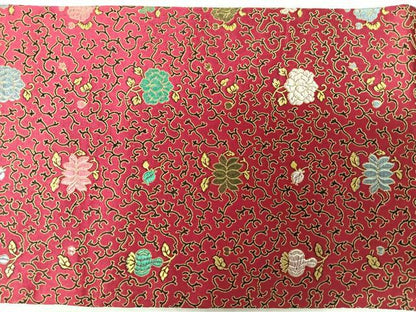 平和屋着物◎全通柄　九寸名古屋帯　唐織　花唐草文　正絹　逸品　未使用　CABL1948nb