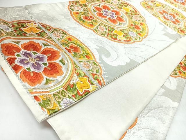 平和屋着物◎六通柄袋帯　唐織　更紗花唐草文　金銀糸　正絹　逸品　CABL1952nb