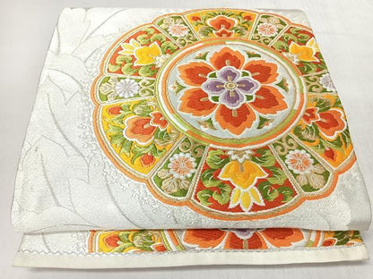 平和屋着物◎六通柄袋帯　唐織　更紗花唐草文　金銀糸　正絹　逸品　CABL1952nb