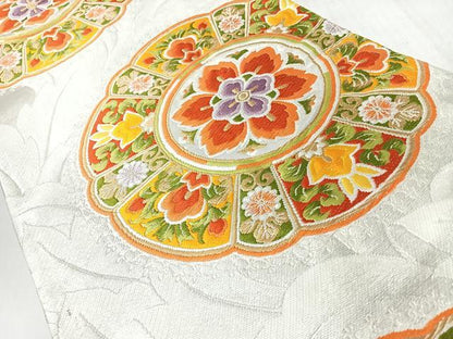 平和屋着物◎六通柄袋帯　唐織　更紗花唐草文　金銀糸　正絹　逸品　CABL1952nb