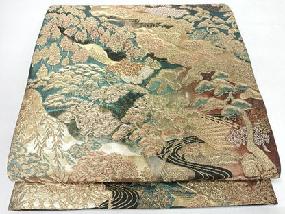 平和屋着物◎六通柄袋帯　洛中百景　金糸　正絹　逸品　CABL1958nb