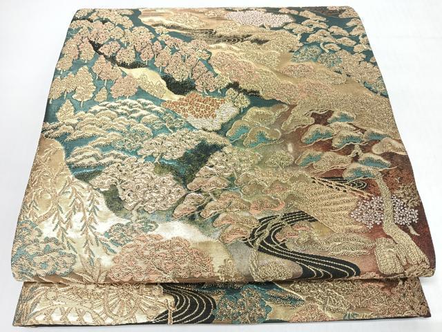 平和屋着物◎六通柄袋帯　洛中百景　金糸　正絹　逸品　CABL1958nb