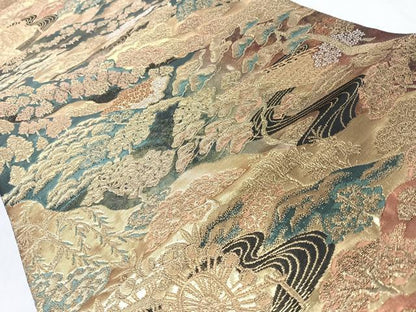 平和屋着物◎六通柄袋帯　洛中百景　金糸　正絹　逸品　CABL1958nb