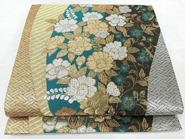 平和屋着物◎六通柄袋帯　花唐草文　金銀糸　正絹　逸品　CABL1967nb