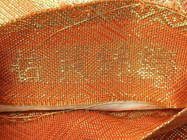 平和屋着物◎佐賀錦　六通柄袋帯　束ね熨斗草花文　金糸　正絹　逸品　CABL1970nb