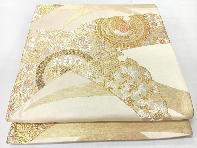 平和屋着物◎六通柄袋帯　唐織　花鳥丸文　金銀糸　正絹　逸品　CABL1979nb