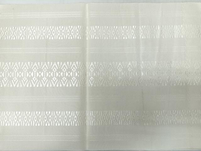 平和屋着物◎本場筑前博多織　八寸名古屋帯　献上　生成り色　正絹　逸品　CABL1990nb
