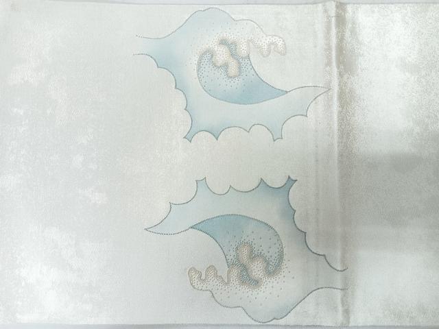 平和屋着物◎中国三大刺繍　相良刺繍　太鼓柄袋帯　立波文　銀糸　正絹　逸品　CABL1999nb