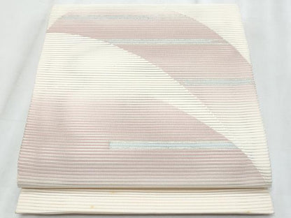 平和屋着物＊夏物　八寸名古屋帯　絽綴れ　抽象文様　銀糸　正絹　逸品　CABL2002fb