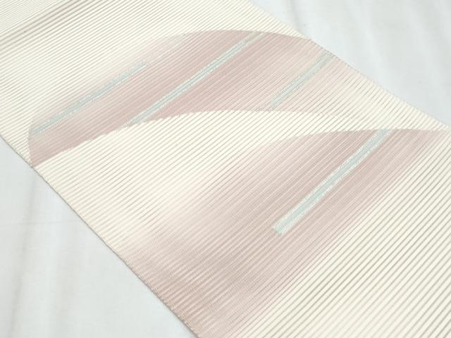 平和屋着物＊夏物　八寸名古屋帯　絽綴れ　抽象文様　銀糸　正絹　逸品　CABL2002fb