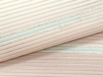 平和屋着物＊夏物　八寸名古屋帯　絽綴れ　抽象文様　銀糸　正絹　逸品　CABL2002fb