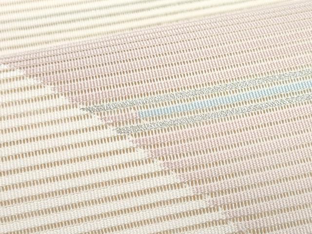 平和屋着物＊夏物　八寸名古屋帯　絽綴れ　抽象文様　銀糸　正絹　逸品　CABL2002fb