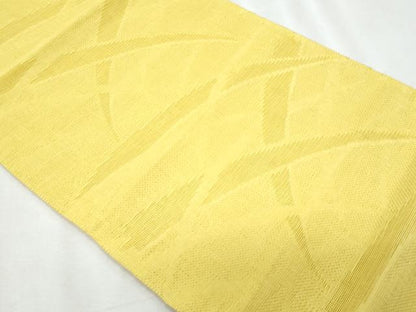 平和屋着物＊夏物　八寸名古屋帯　芝草文　淡黄色　逸品　CABL2007fb