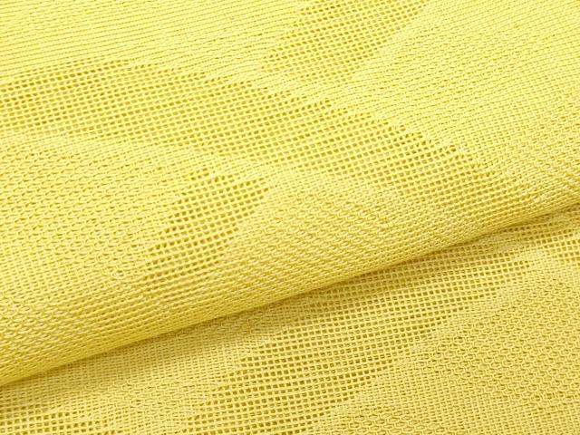 平和屋着物＊夏物　八寸名古屋帯　芝草文　淡黄色　逸品　CABL2007fb