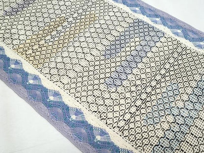 平和屋着物＊夏物　八寸名古屋帯　羅　幾何学間道　正絹　逸品　CABL2010fb