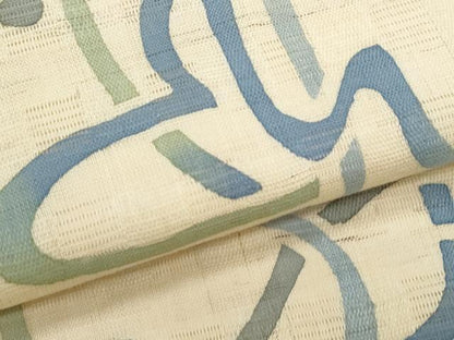 平和屋着物＊夏物　九寸名古屋帯　花倉織　抽象文様　正絹　逸品　CABL2011fb