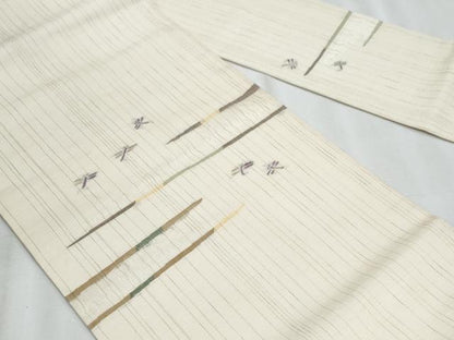 平和屋着物＊夏物　西陣　宮階織物　宮繍苑　里葉　九寸名古屋帯　トンボ　金銀糸　正絹　逸品　CABL2012fb