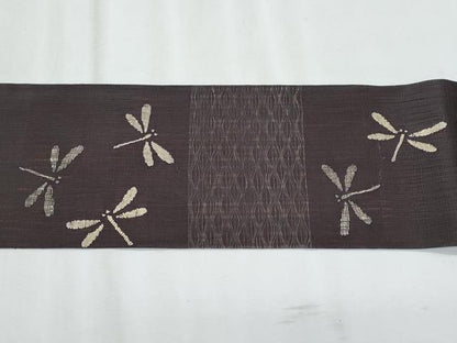 平和屋着物＊夏物　九寸名古屋帯　すくい織　トンボ　正絹　逸品　CABL2014fb