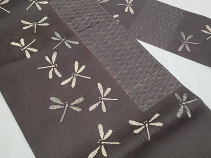 平和屋着物＊夏物　九寸名古屋帯　すくい織　トンボ　正絹　逸品　CABL2014fb