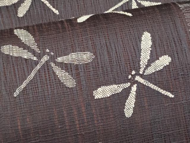 平和屋着物＊夏物　九寸名古屋帯　すくい織　トンボ　正絹　逸品　CABL2014fb