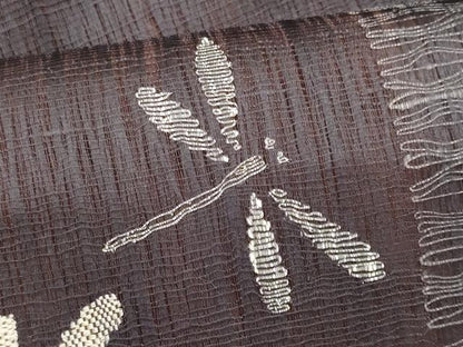 平和屋着物＊夏物　九寸名古屋帯　すくい織　トンボ　正絹　逸品　CABL2014fb