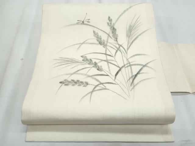 平和屋着物＊夏物　九寸名古屋帯　作家物　手描き　トンボ　正絹　逸品　CABL2015fb
