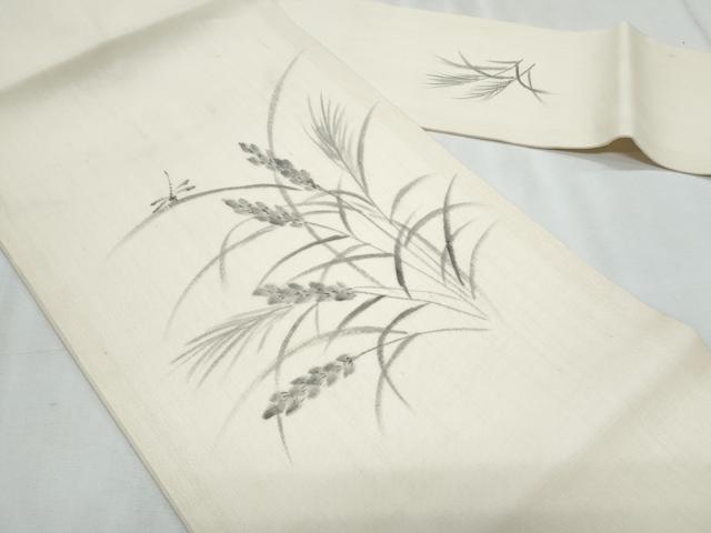 平和屋着物＊夏物　九寸名古屋帯　作家物　手描き　トンボ　正絹　逸品　CABL2015fb