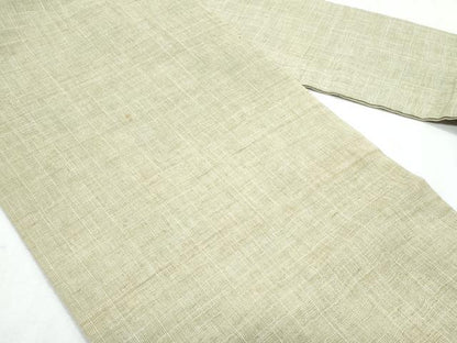 平和屋着物＊夏物　九寸名古屋帯　白橡色　麻　逸品　CABL2018fb